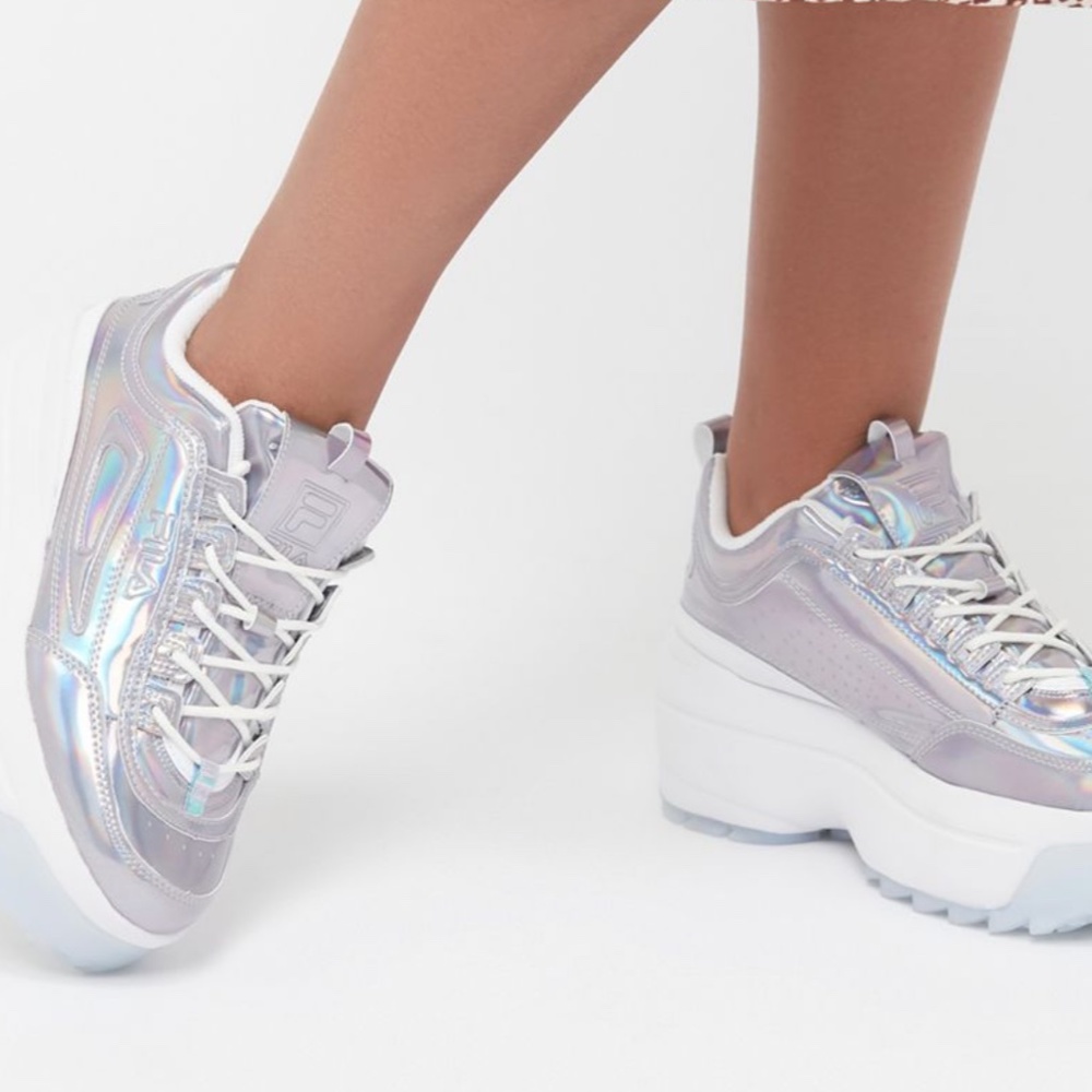 FILA Disruptor 2 Metallic Iridescent Wedge Sneaker - Picture 3 of 3